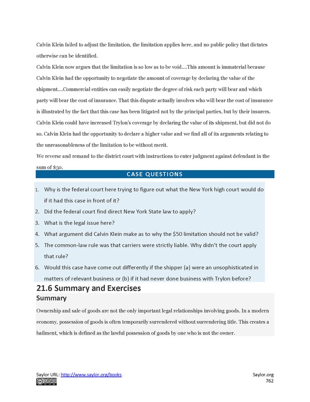 Business Law and the Legal Environment - Page 762